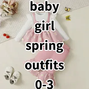 Top 5 Best-selling baby girl spring outfits 0-3 months