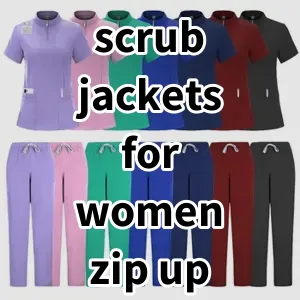 Top5 Best-selling scrub jackets for women zip up